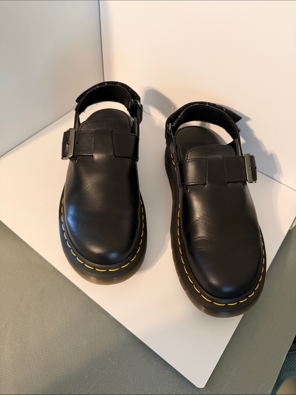 Dr Doc Martens JORGE II Brando Leather Sling-back Mules Clogs Black Women’s 8-M